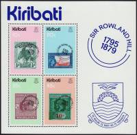 (№1979-6) Блок марок Кирибати 1979 год "Составитель копеечку", Гашеный